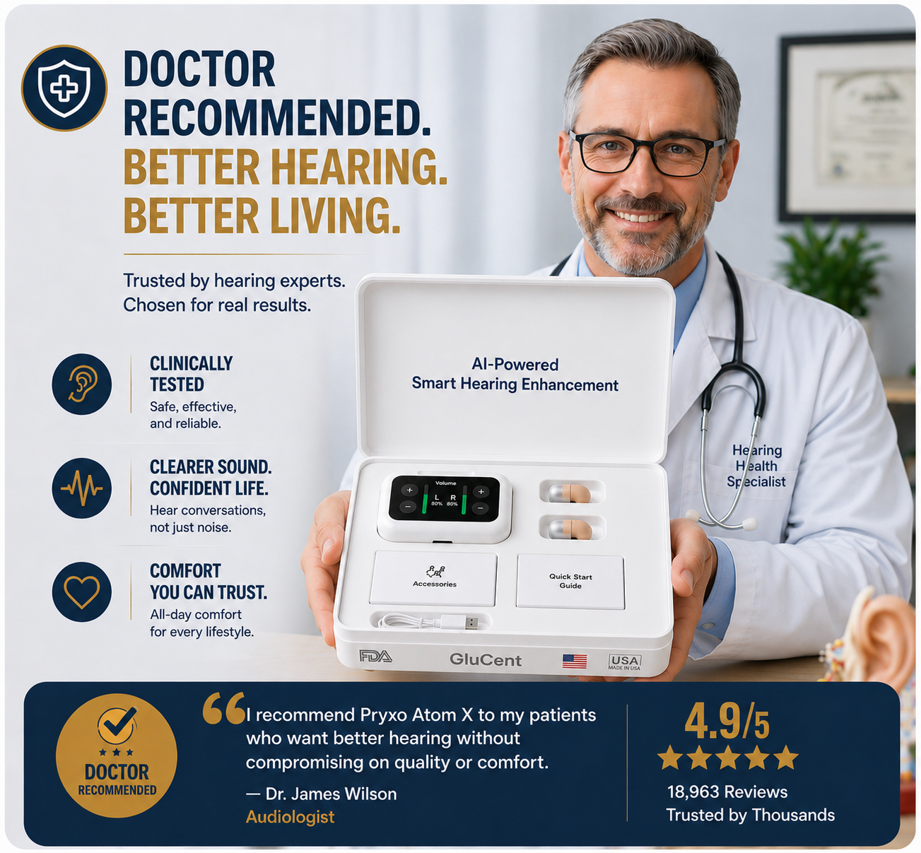 🔥 Today Only! GluCent™ Atom X Smart Hearing Aids — Hear Clearly, Feel Confident Again 💖(Mayo Clinic Recommended)