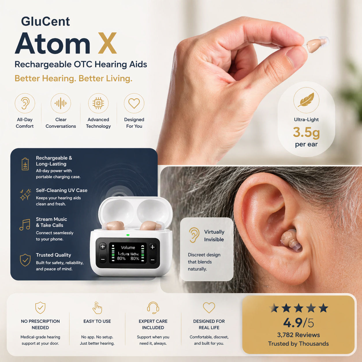 🔥 Today Only! GluCent™ Atom X Smart Hearing Aids — Hear Clearly, Feel Confident Again 💖(Mayo Clinic Recommended)